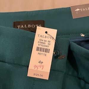 Talbots Deep Teal Petite Trousers